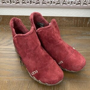 Skechers Women's Red Suede Ankle Booties